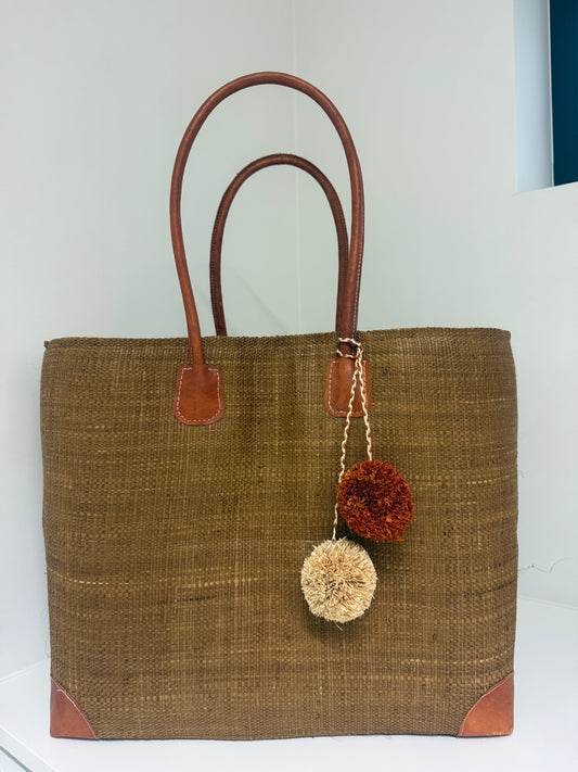 Lolo Deco Handmade Madagascar Tas – Koffiebruin | Gevlochten handtas
