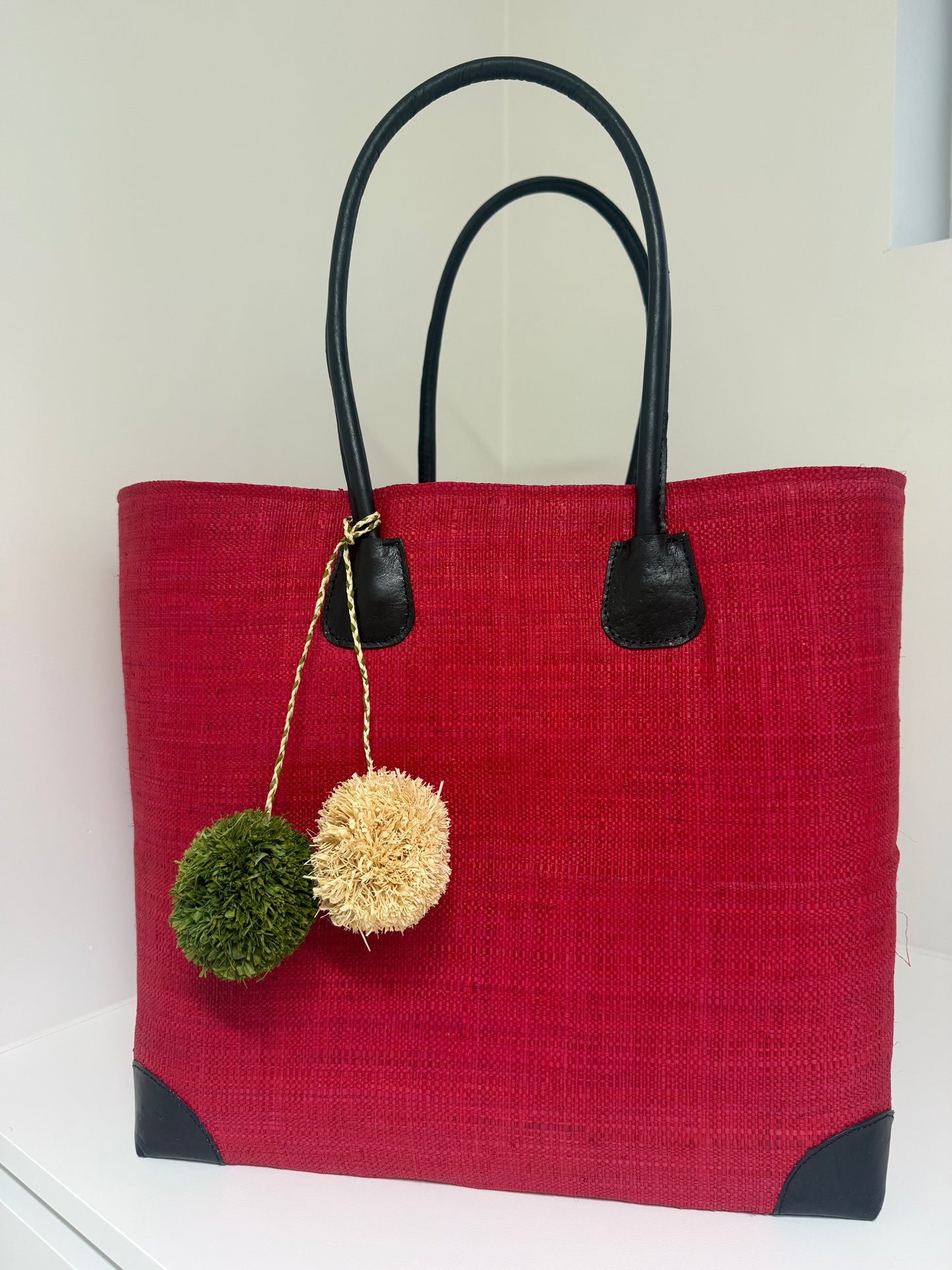 Lolo Deco Handmade Madagascar Tas – Rood | Gevlochten handtas