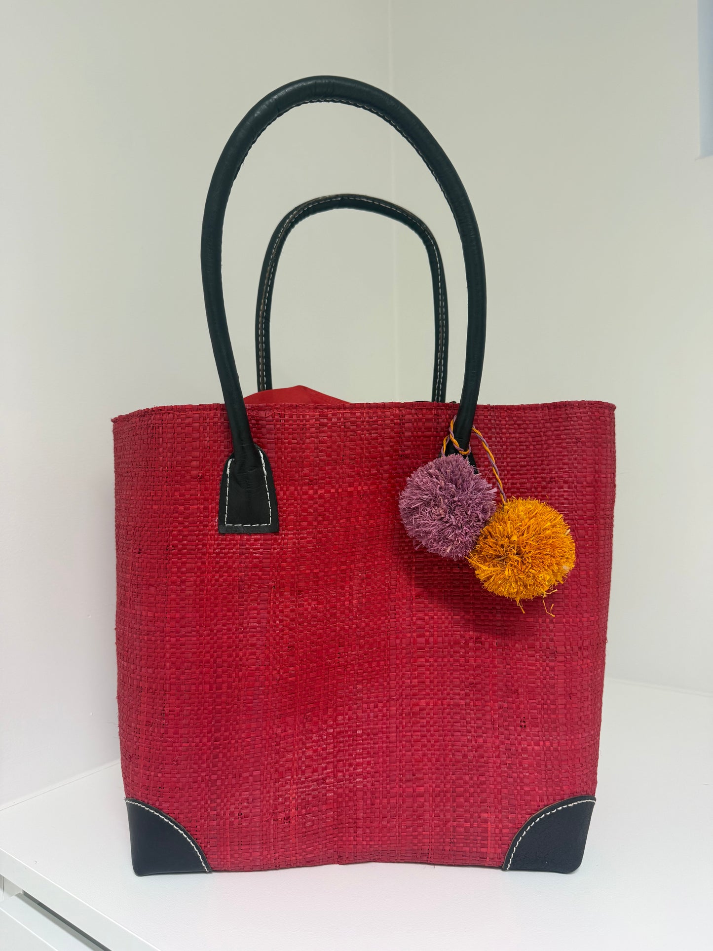 Lolo Deco Handmade Madagascar Tas – Rood | Gevlochten handtas