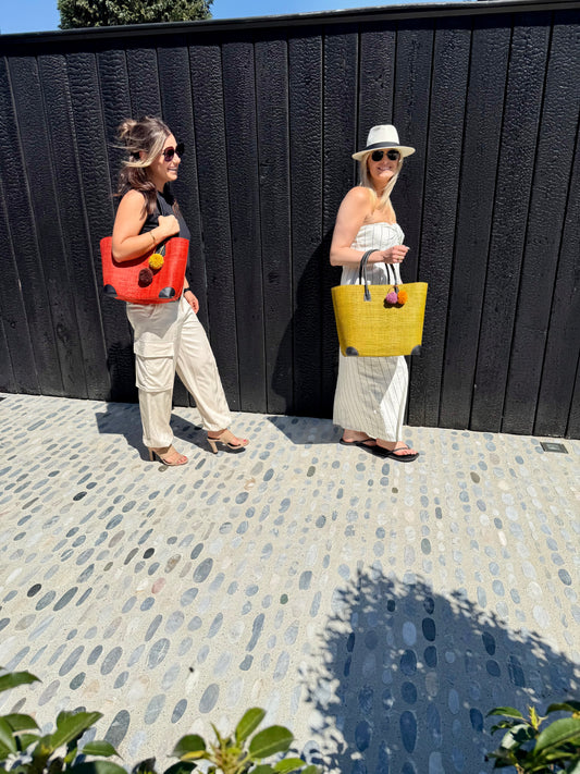 Lolo Deco Handmade Madagascar Tas – Rood | Gevlochten handtas